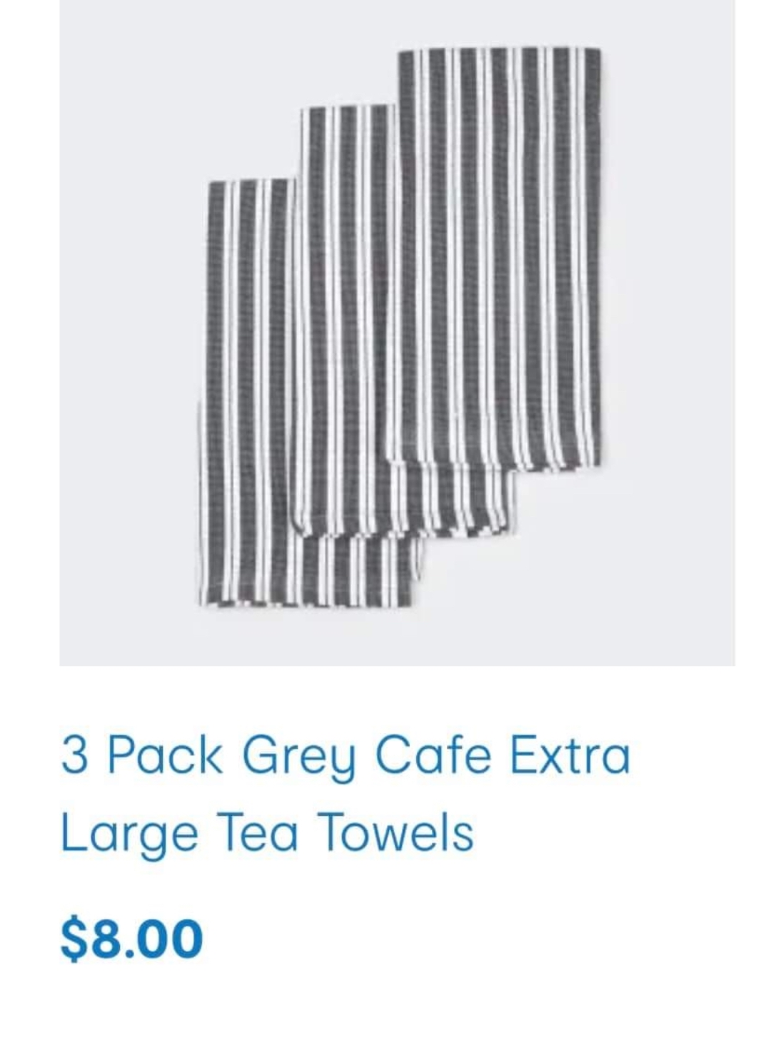 Striped tea towels from Kmart