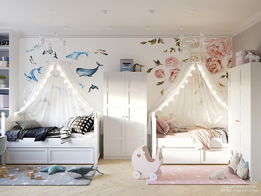 Shared girls and boys bedroom