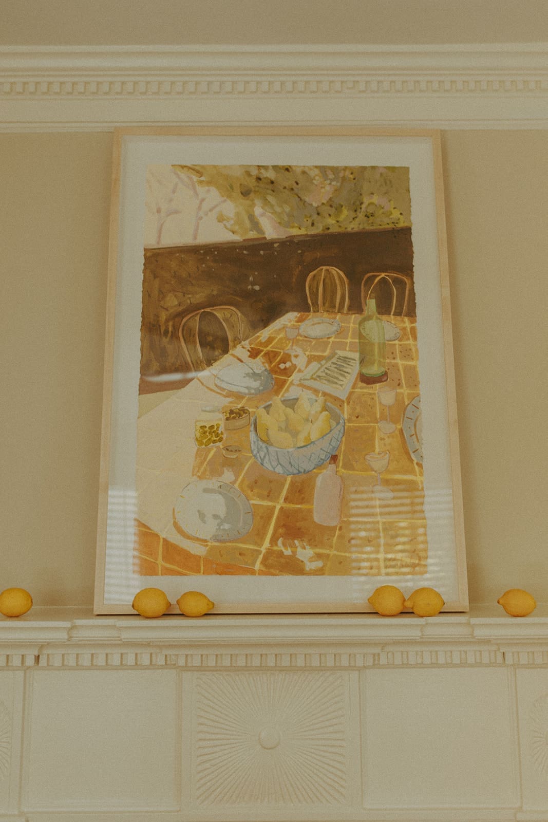 Yellow dinner party painting by Blakely Made