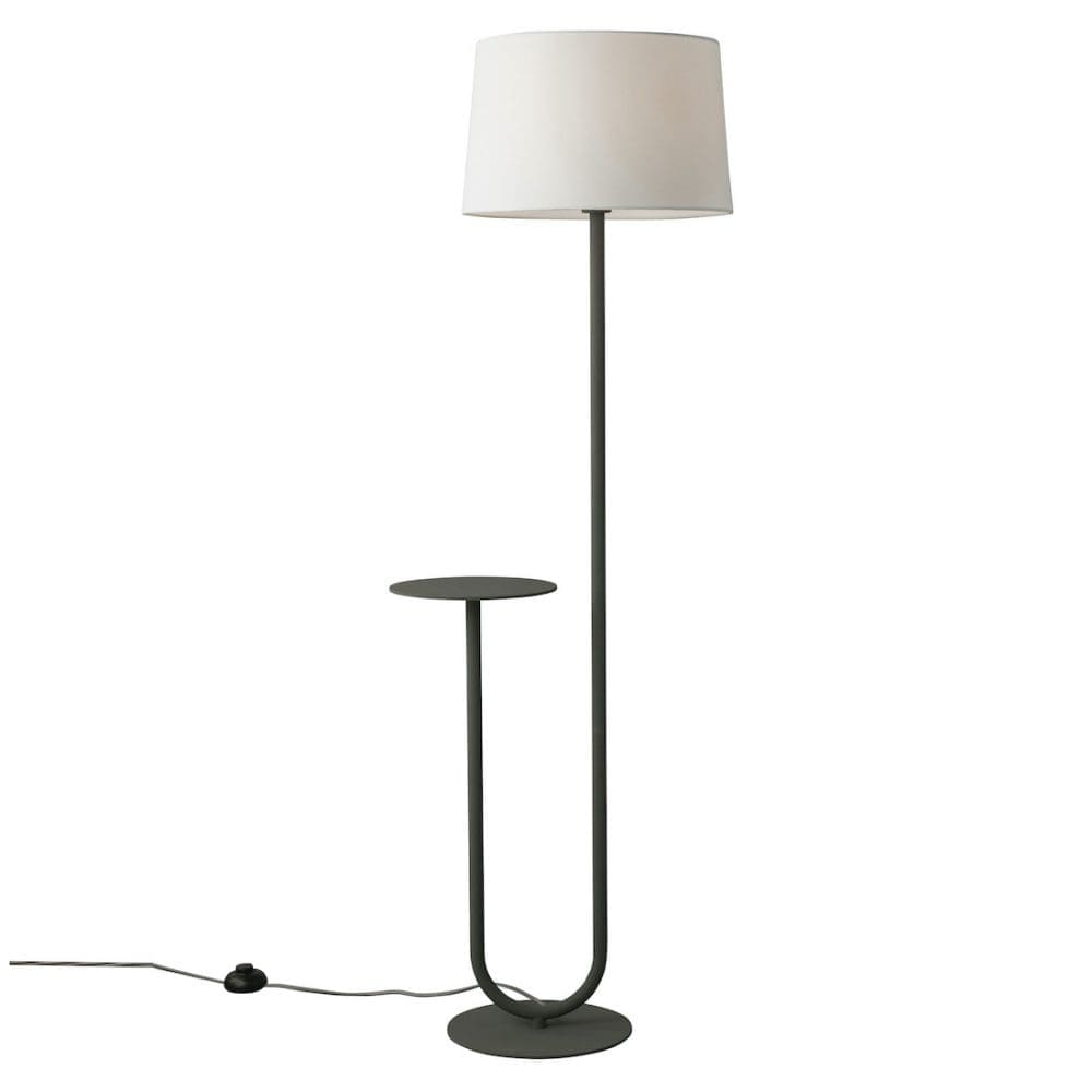 Floor lamp with side table is a fab small space decorating idea