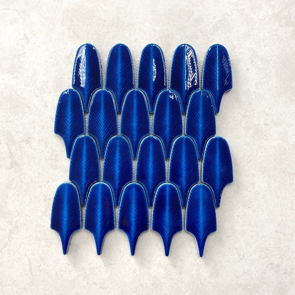 Blue feather tile