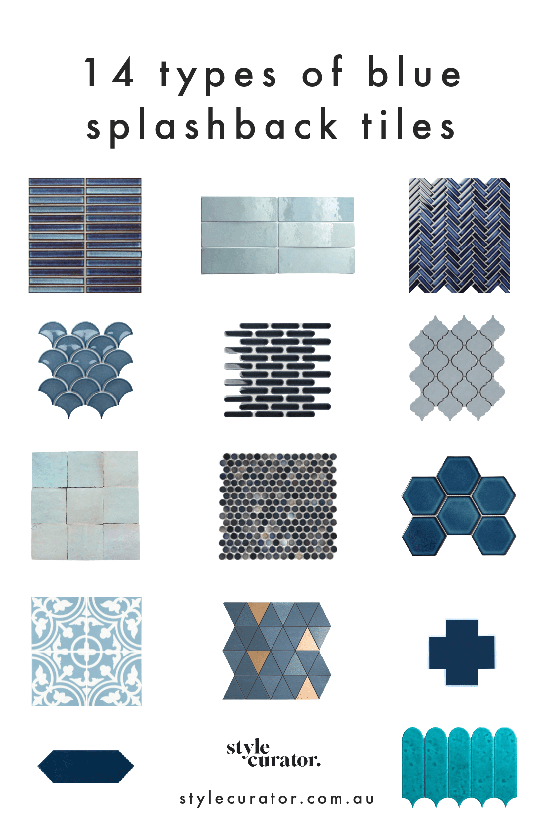 Blue splashback tiles