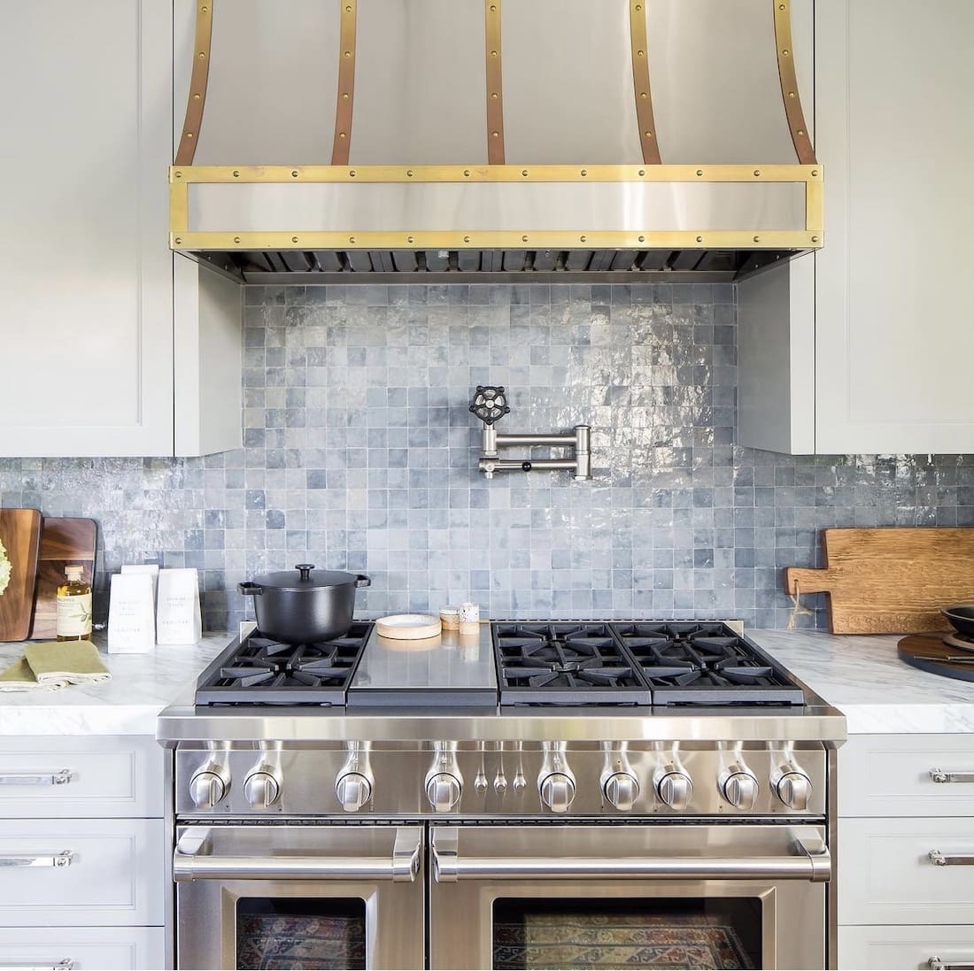 Blue square splash back