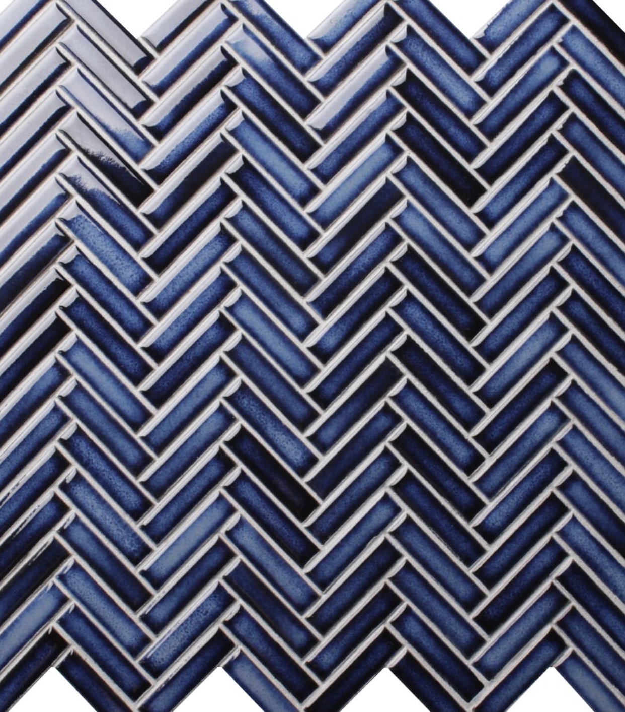 Deep blue herringbone mosaic