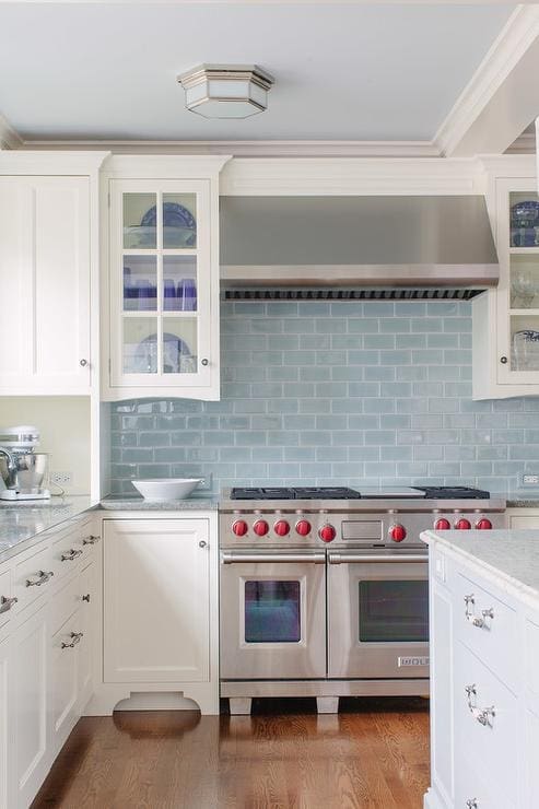 Light blue subway tile