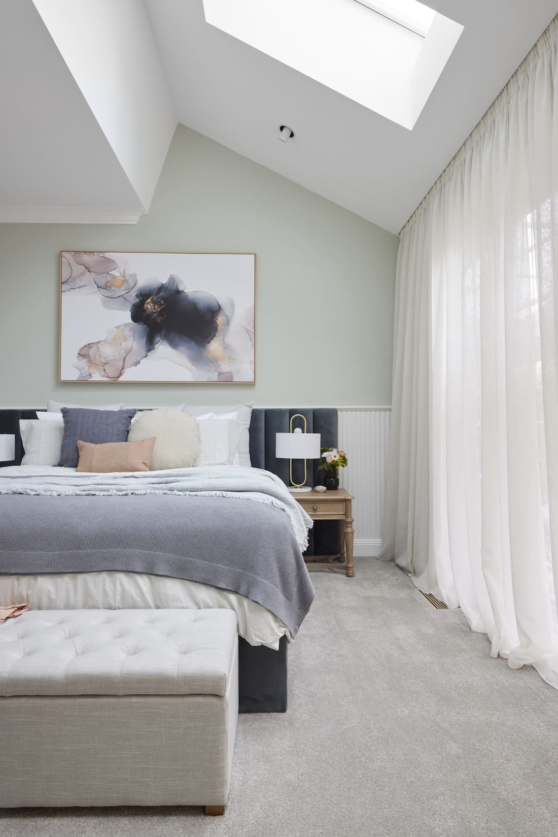 Unique ceiling detail in master bedroom