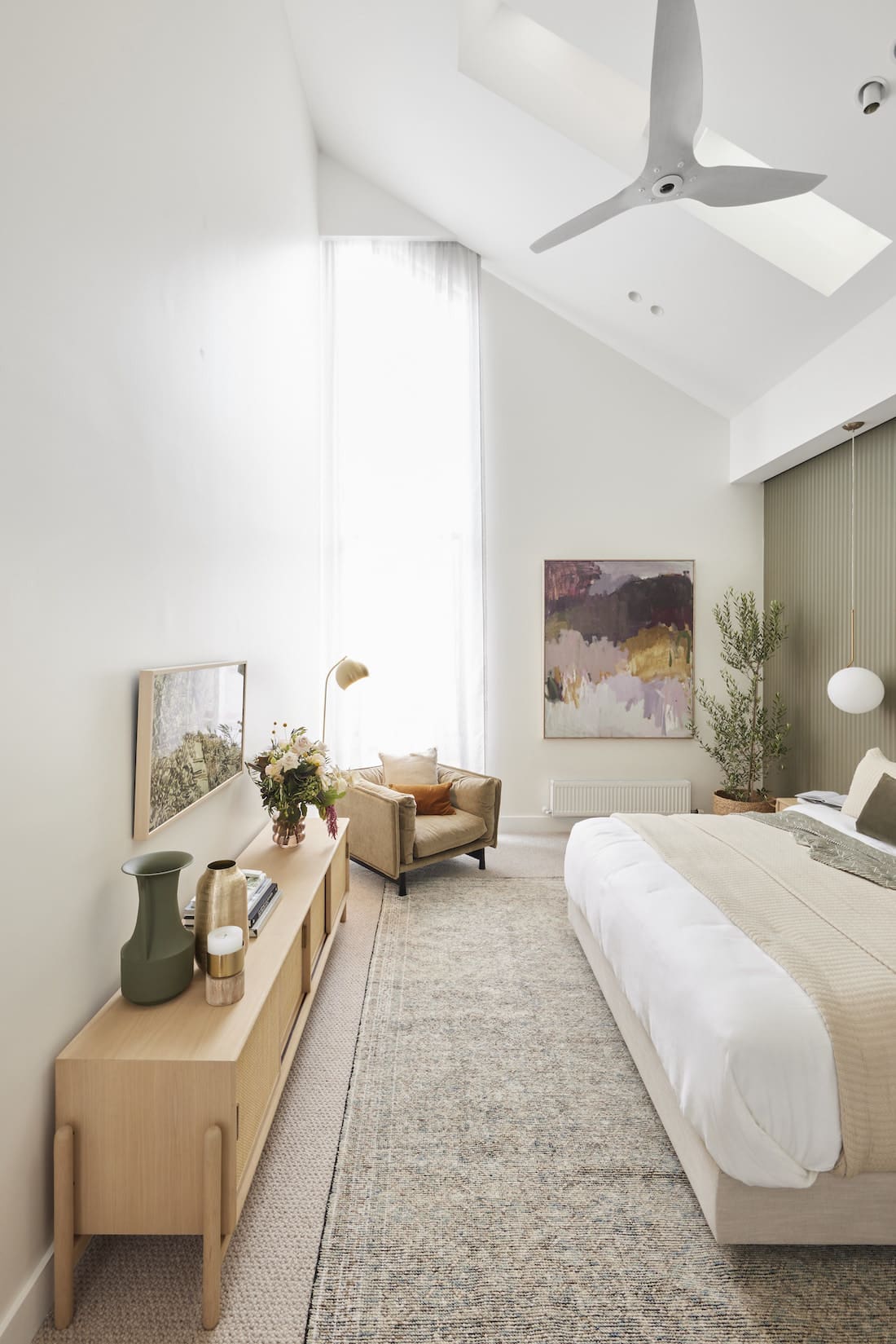 Cathedral ceiling in master bedroom