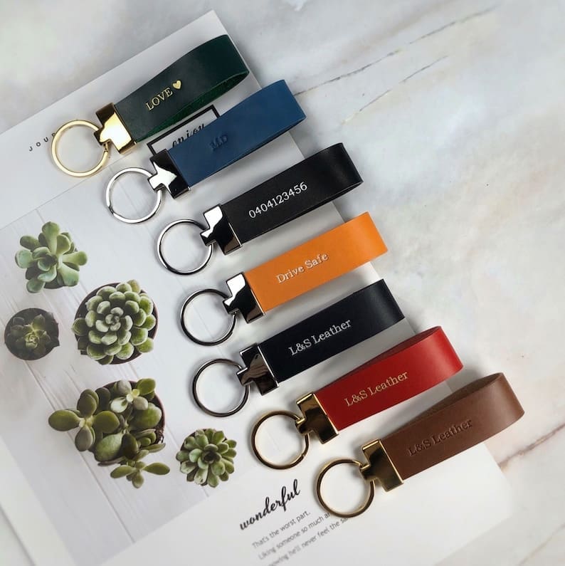 Monogrammed keyring Father's Day gift guide