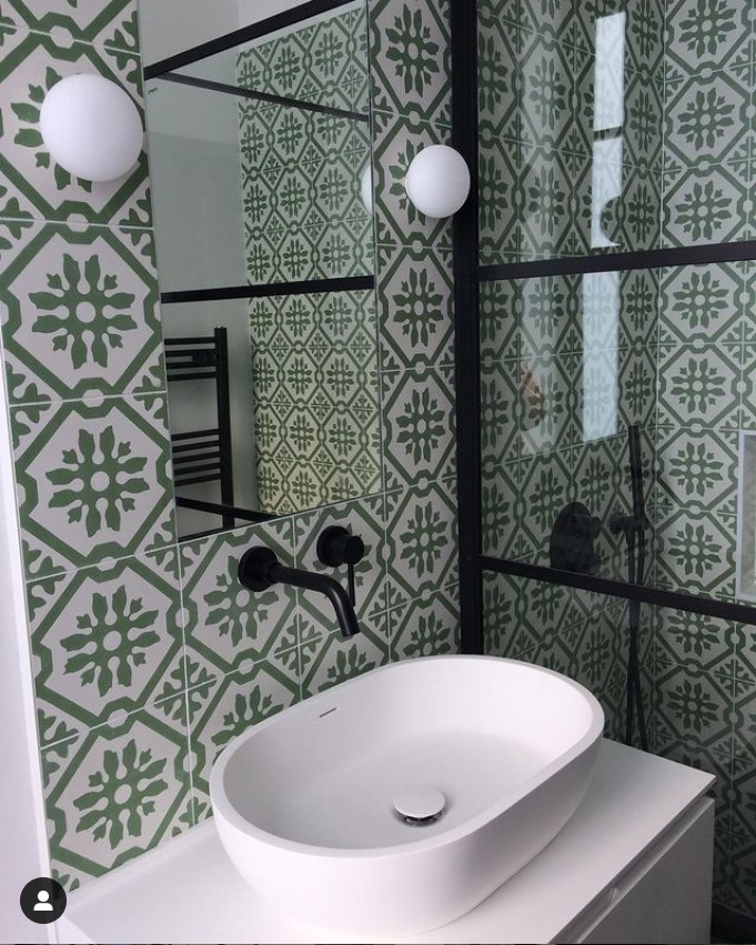Green Bathroom Tiles_Patterned Tile