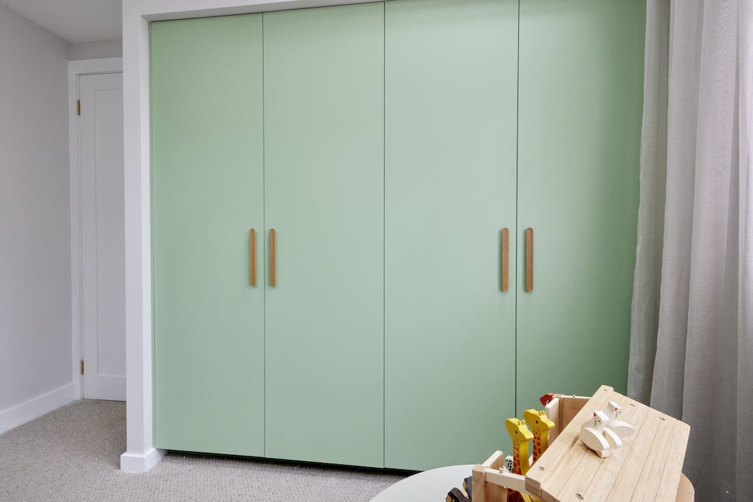 Pistachio green wardrobe doors