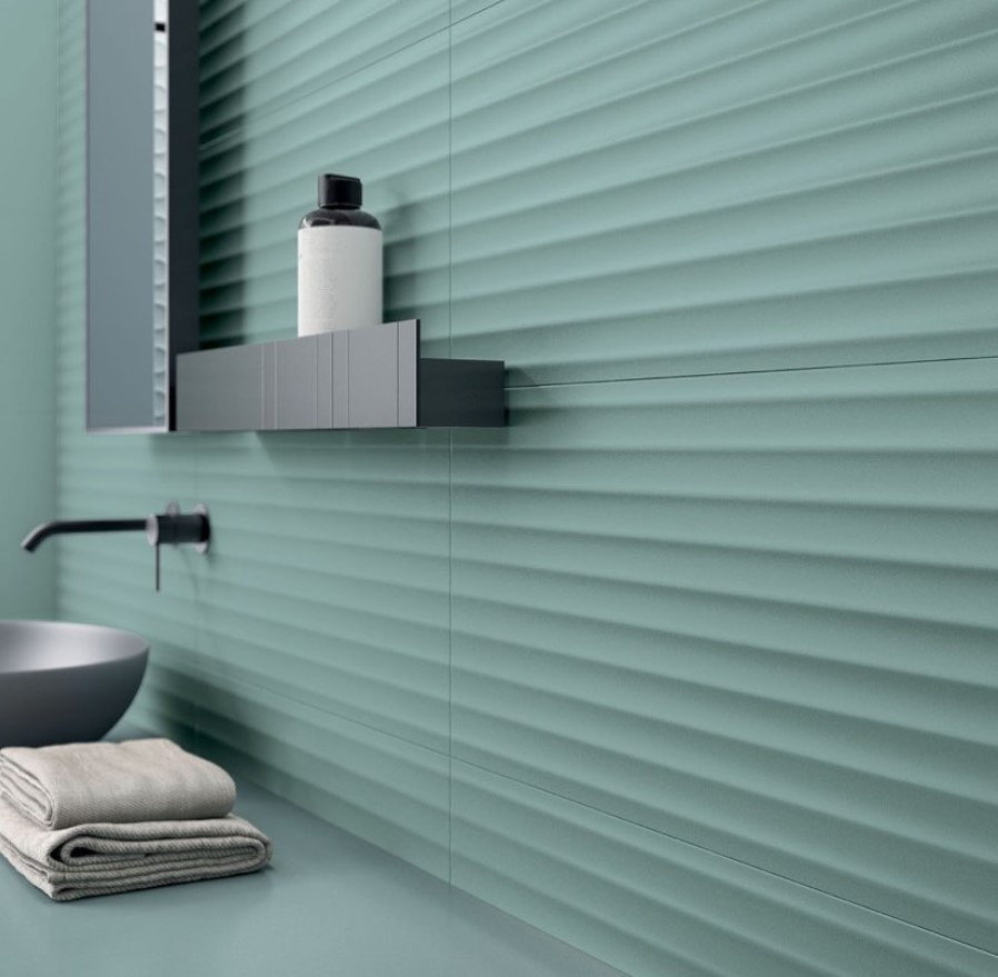 Green bathroom tiles_Large format