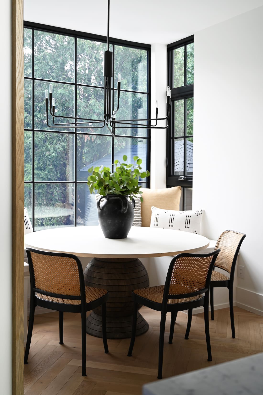 Breakfast nook by wall-to-wall window