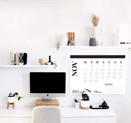 FREE minimalist A1 wall calendar: Subscribe to Style Curator for your copy