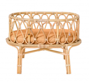 Rattan dolls crib