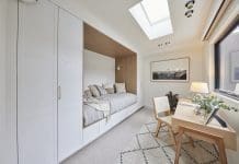 Home office with built in daybed
