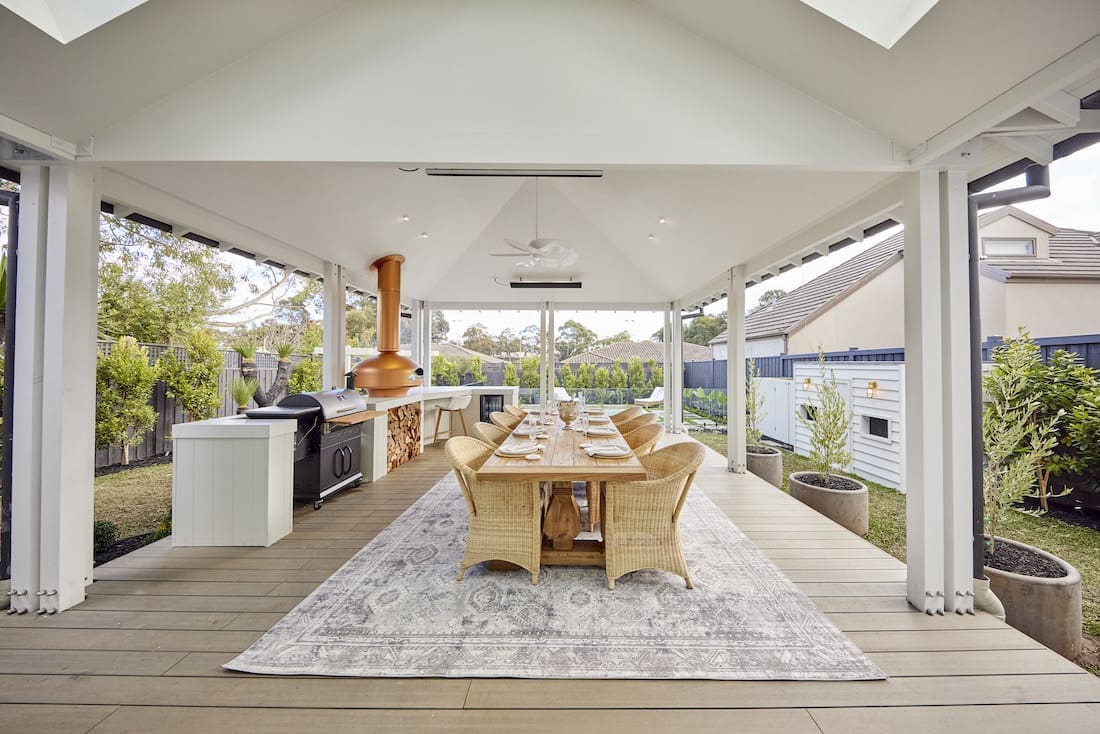 Outdoor covered dining space