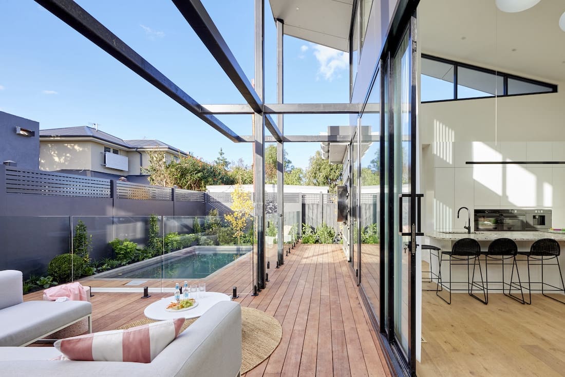 Deck with indoor outdoor flow