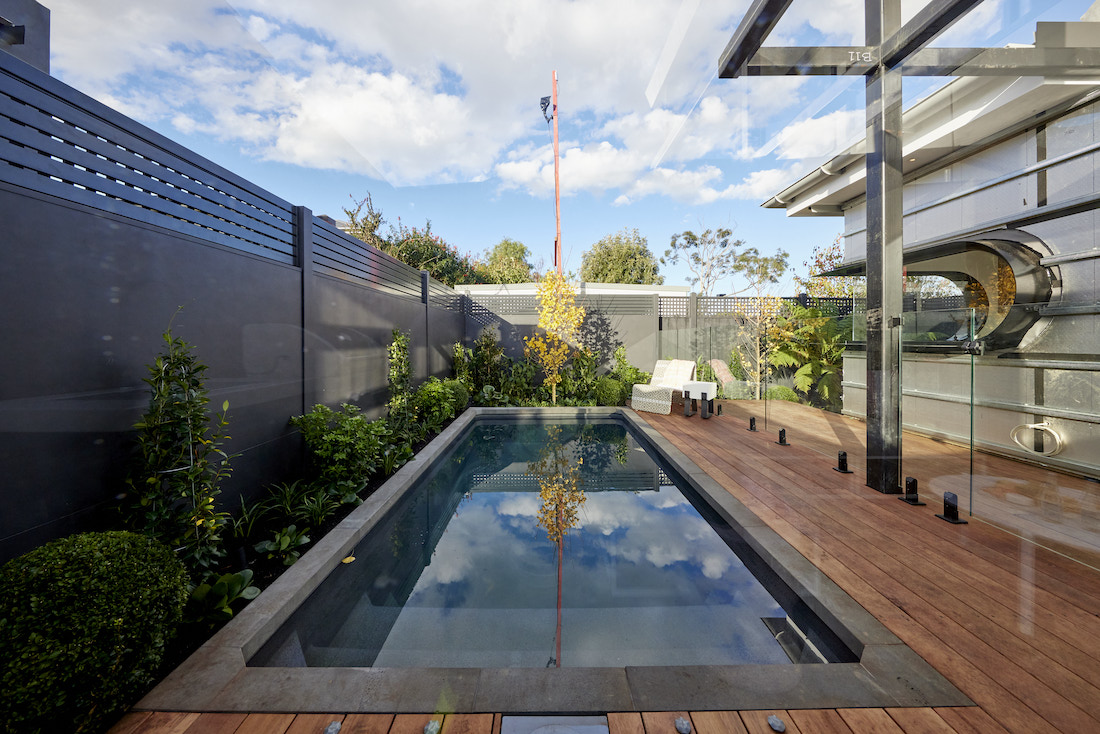 Pool with timber decking