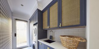 Navy and brass laundry