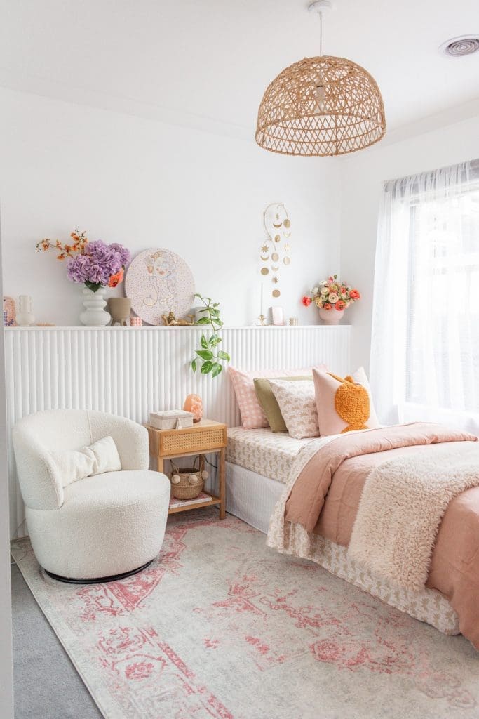 Boucle chair in kids bedroom