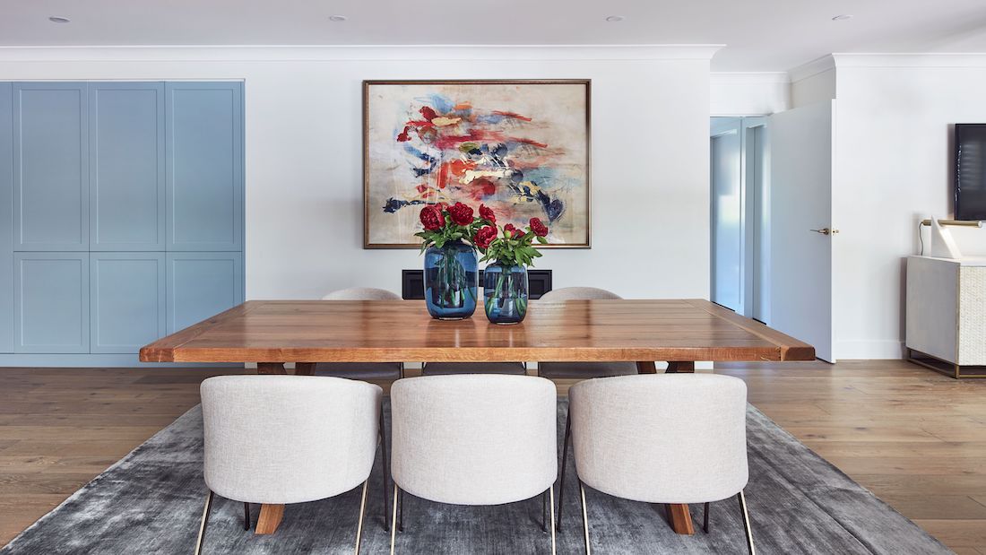 Contemporary Hamptons dining space