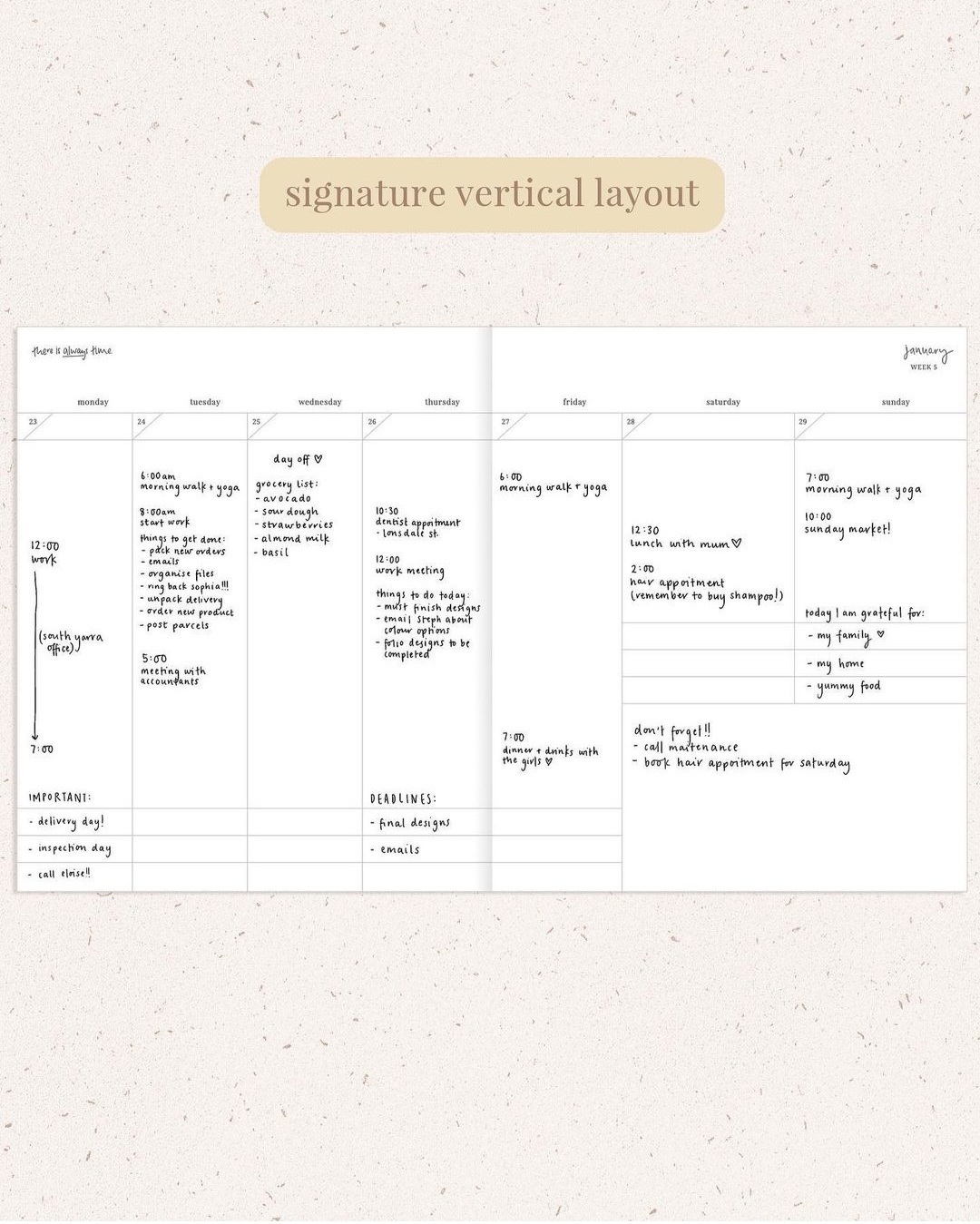 Emma Kate Co signature diary planner layout