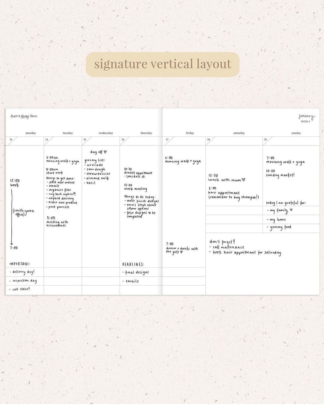 Emma Kate Co signature diary planner layout