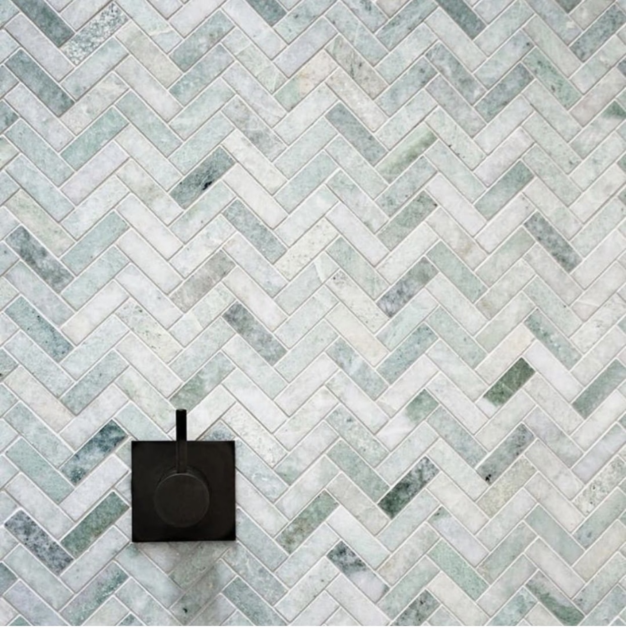 Green herrinbone tile