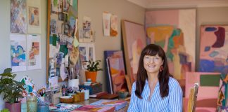 Jackie Anderson in her art studio
