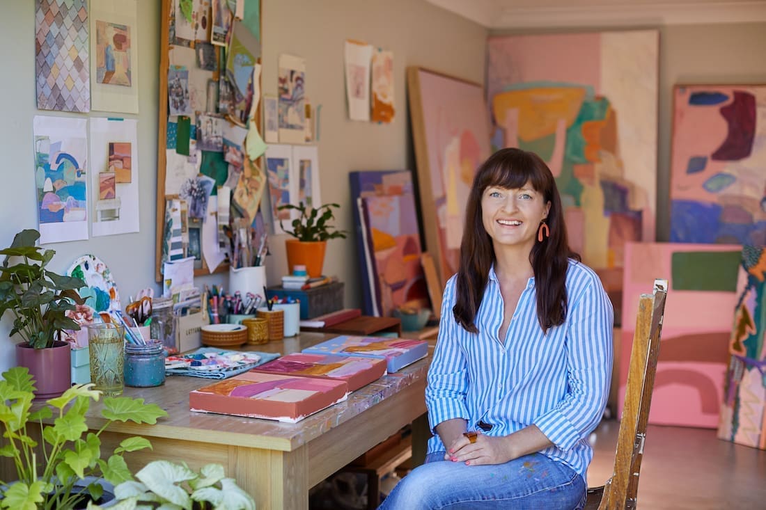 Jackie Anderson in her art studio