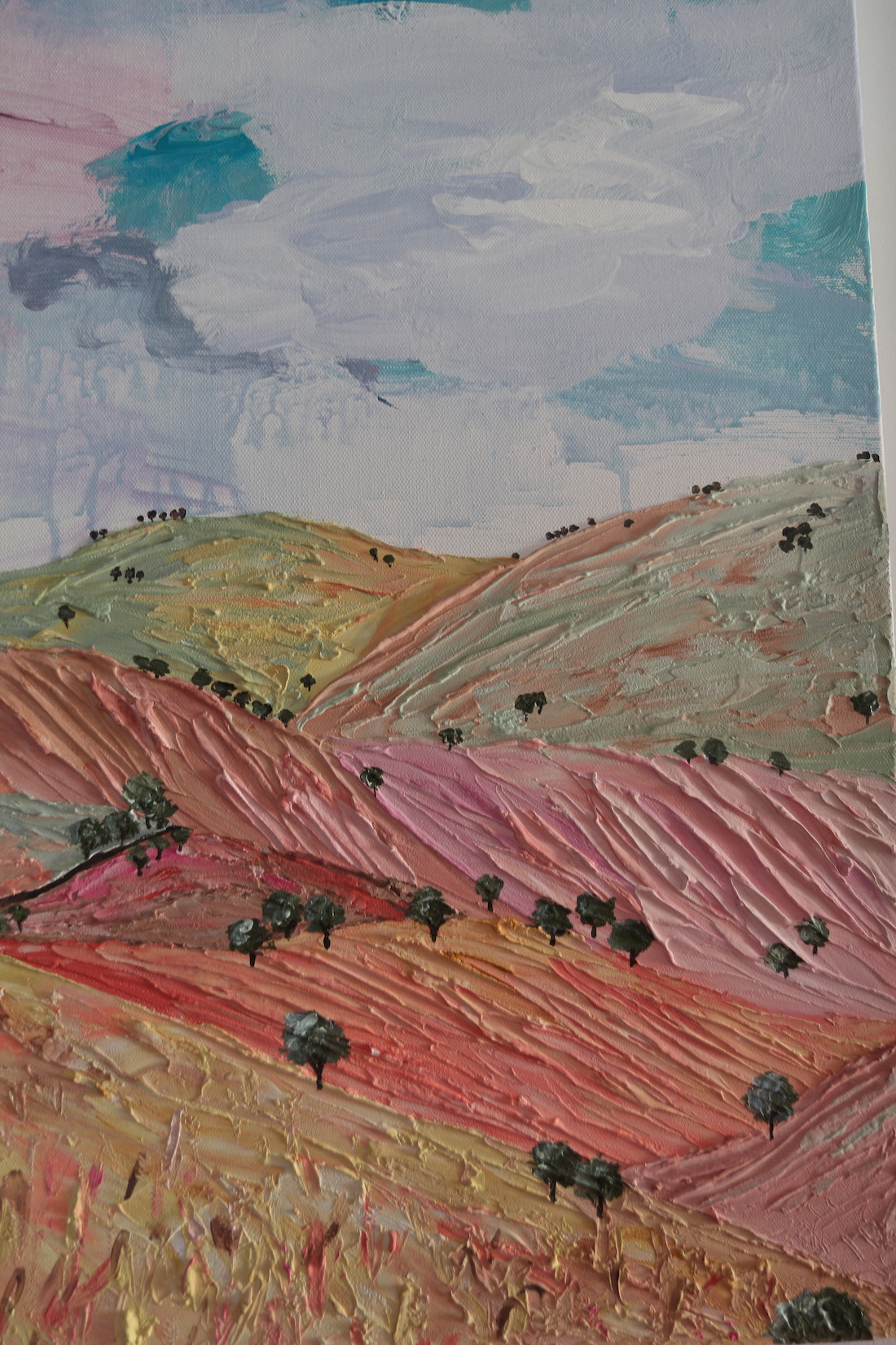 Landscape artwork with textural elements from Kelsie Rose Creative