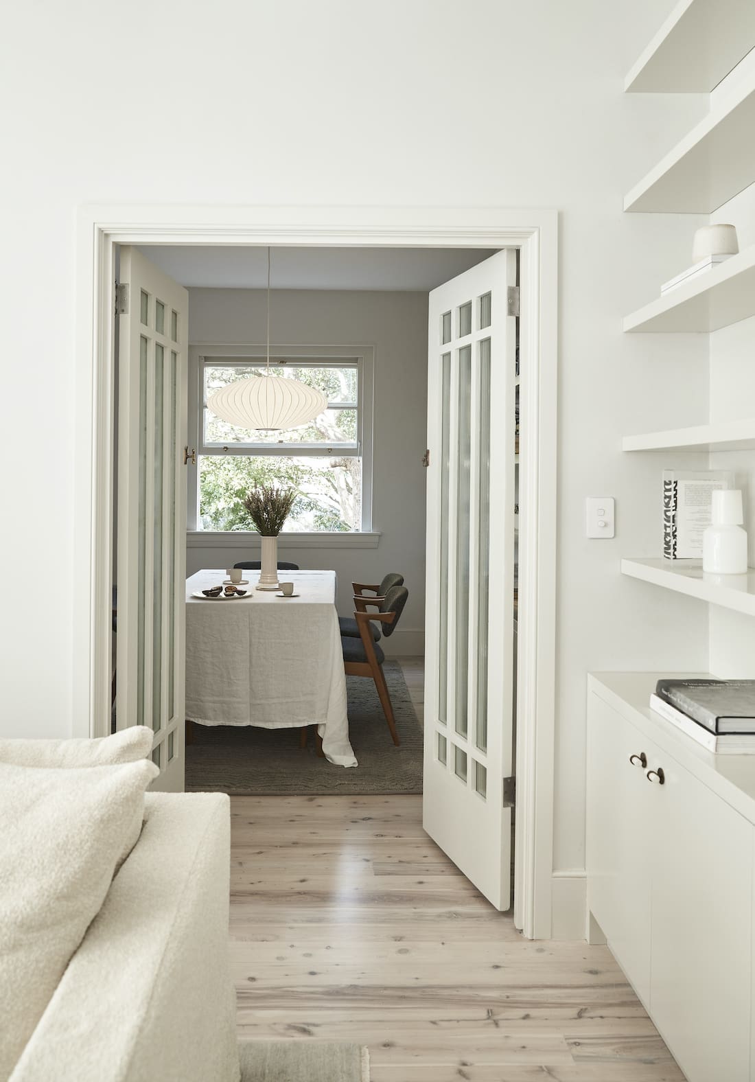 French doors leading into dining room