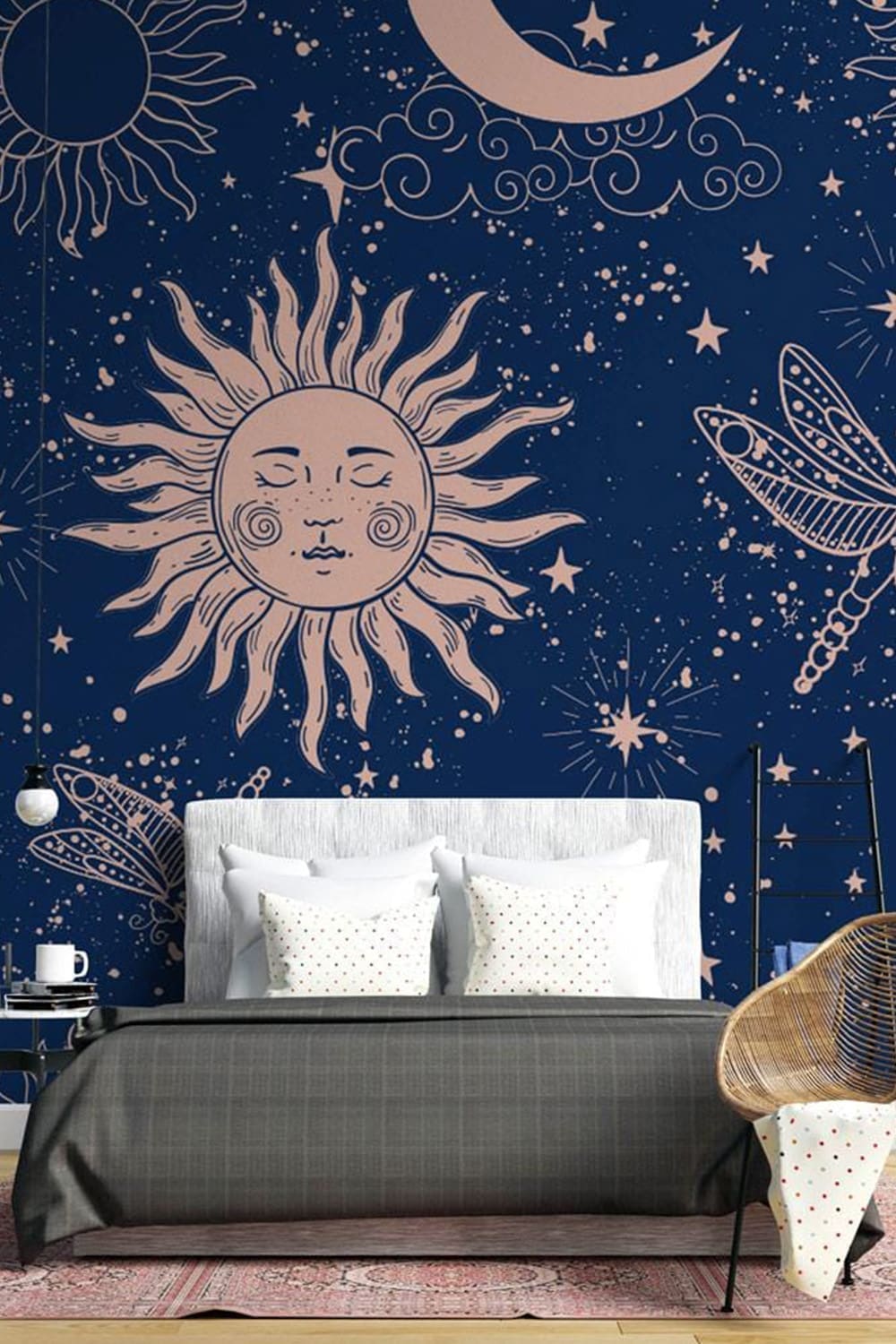 Sun solar wall mural galaxy wallpaper for a kids room