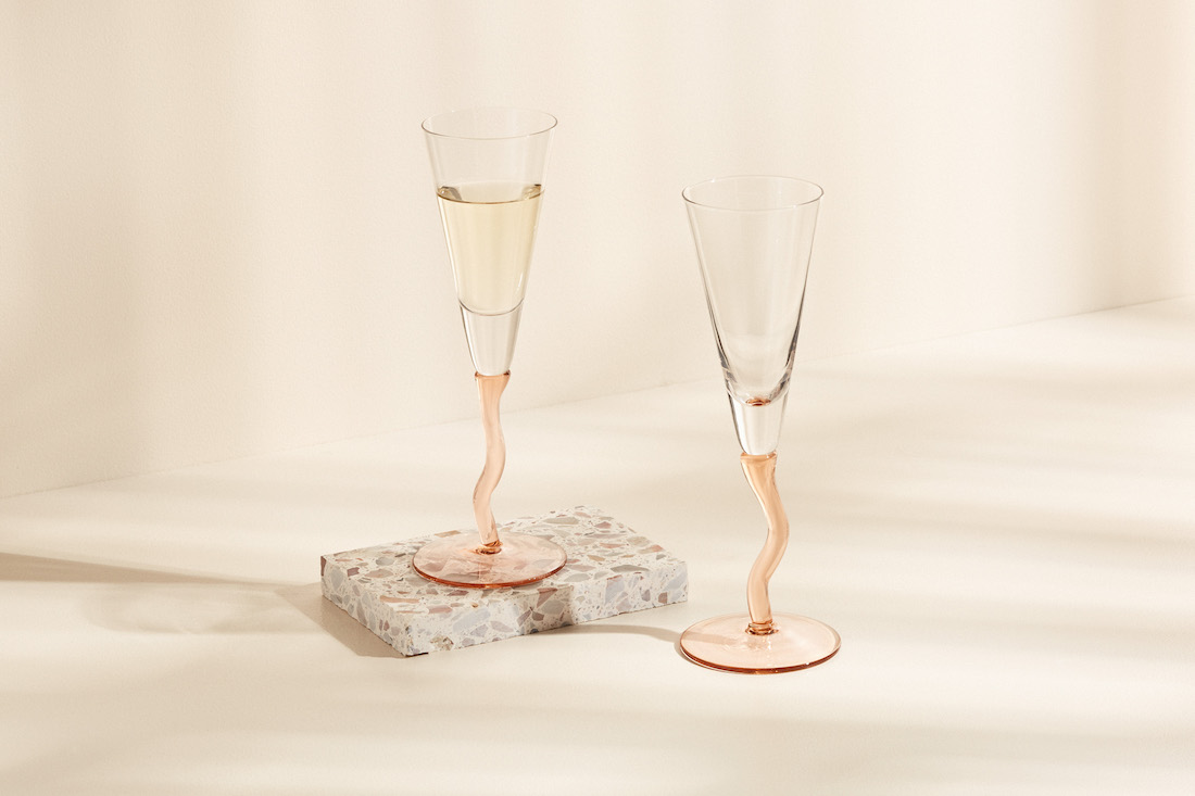 Curly wine flutes by TS Makers