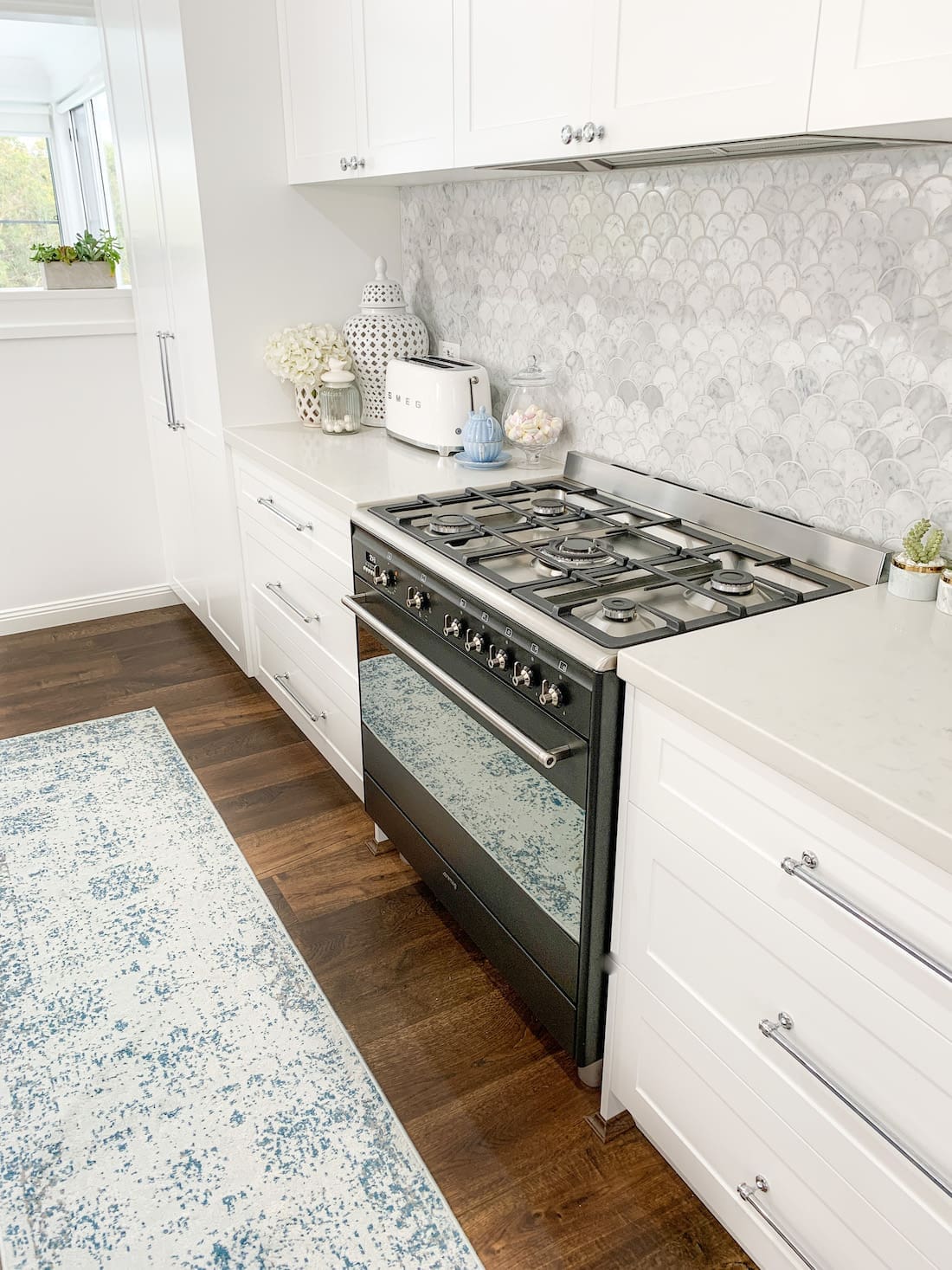 White kitchen with white cabinetry