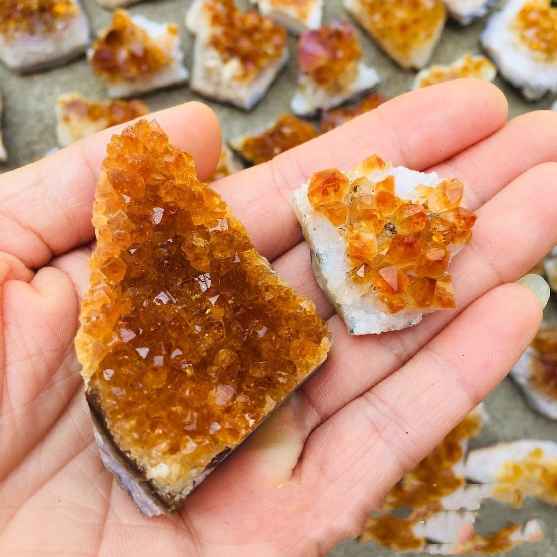 Orange citrine crystal