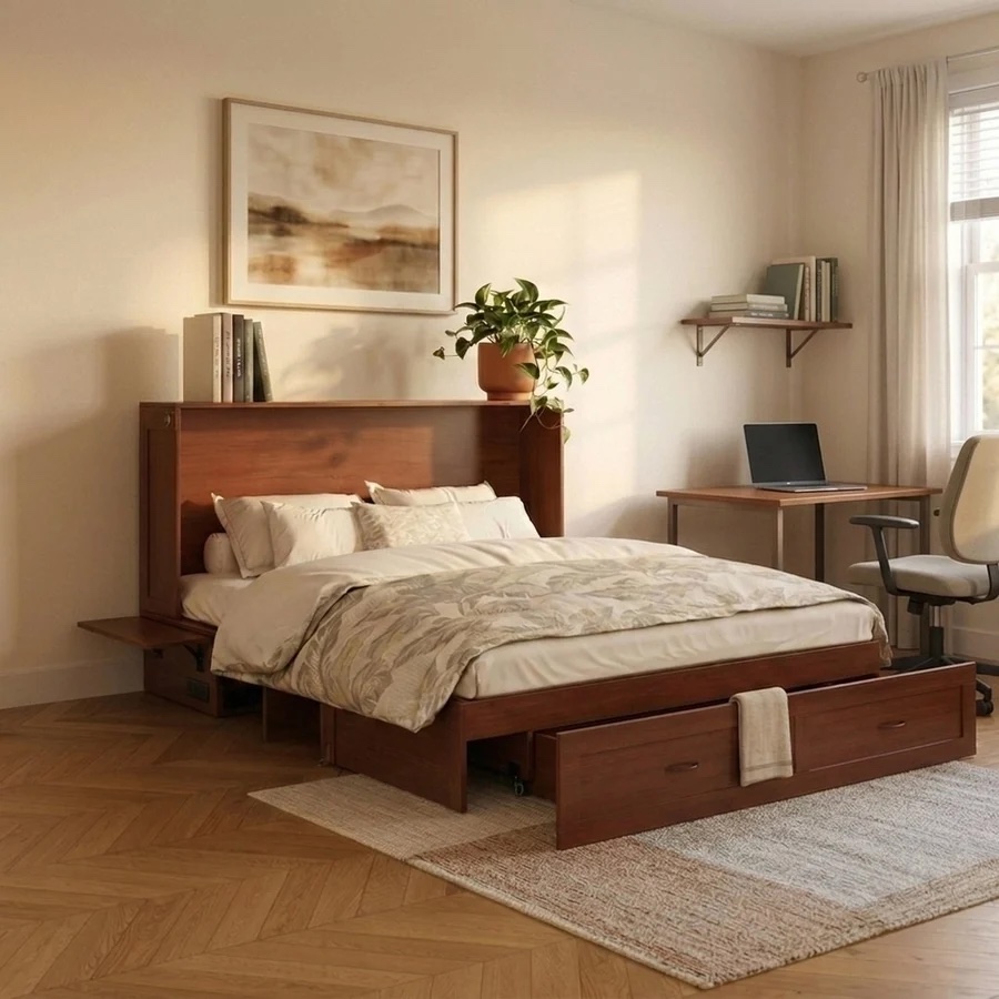 Cabinet bed made up