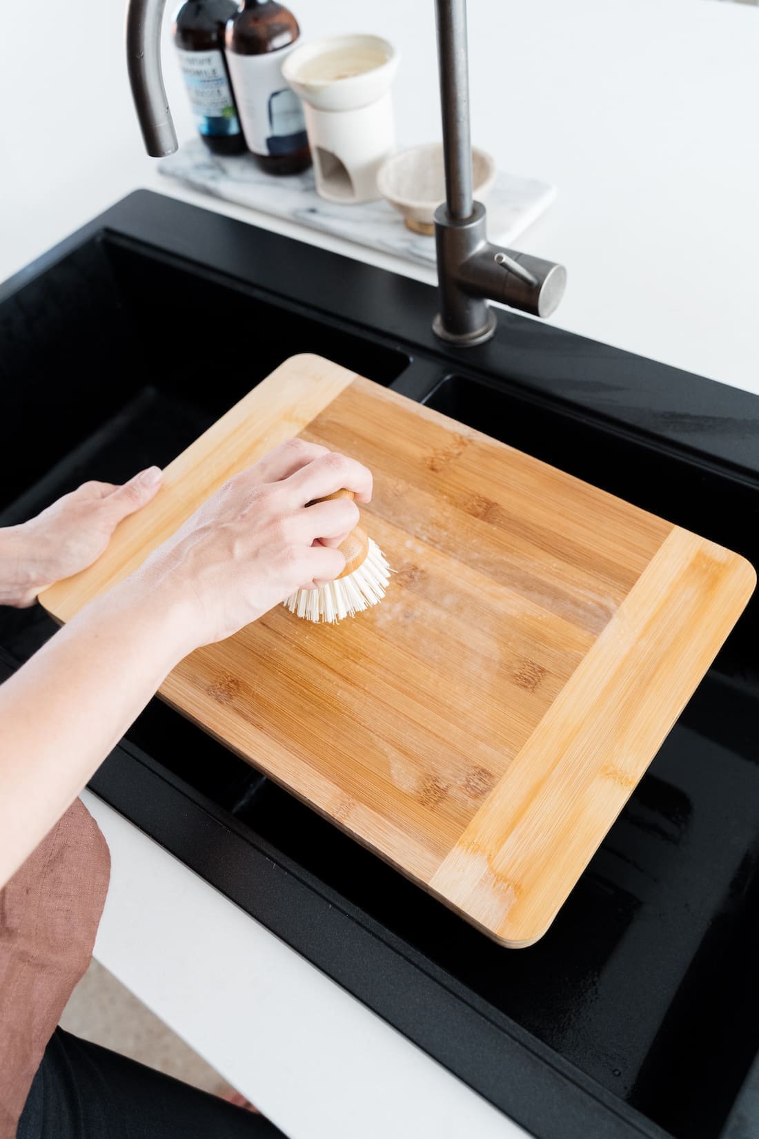 Scrub mix over chopping board