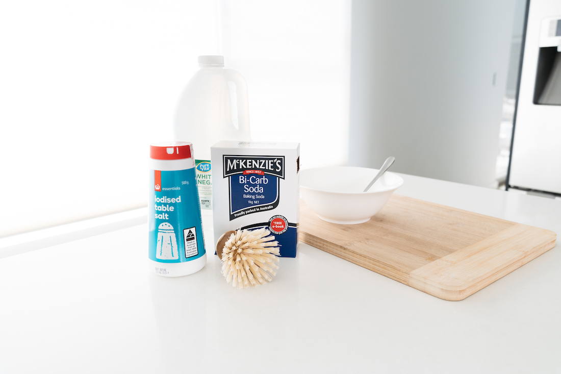 Items you'll need to deep clean your chopping board