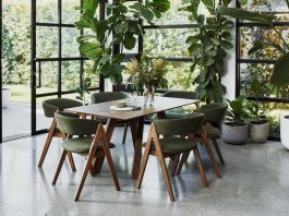 Sustainable home decorating ideas green dining setting