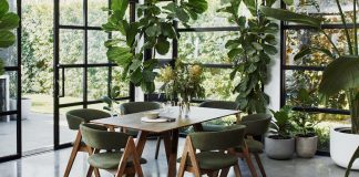 Sustainable home decorating ideas green dining setting
