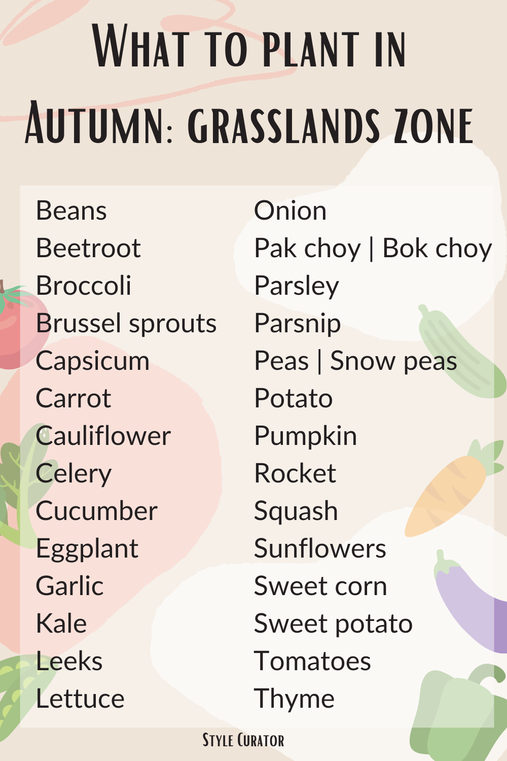 What to plant in Autumn in Australia - grasslands zone