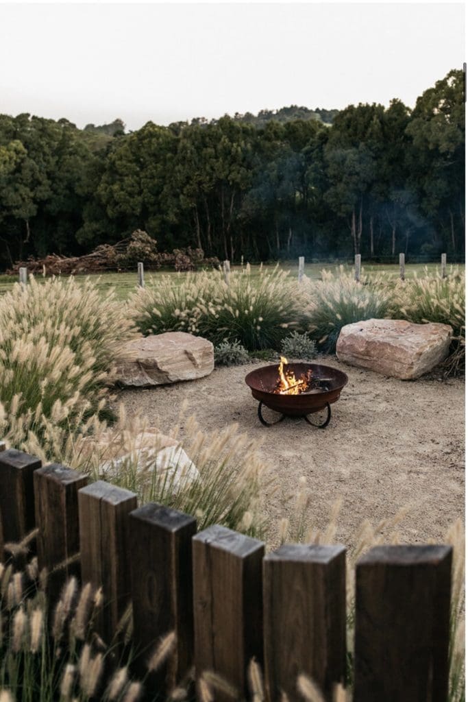 Rustic rural fire pit