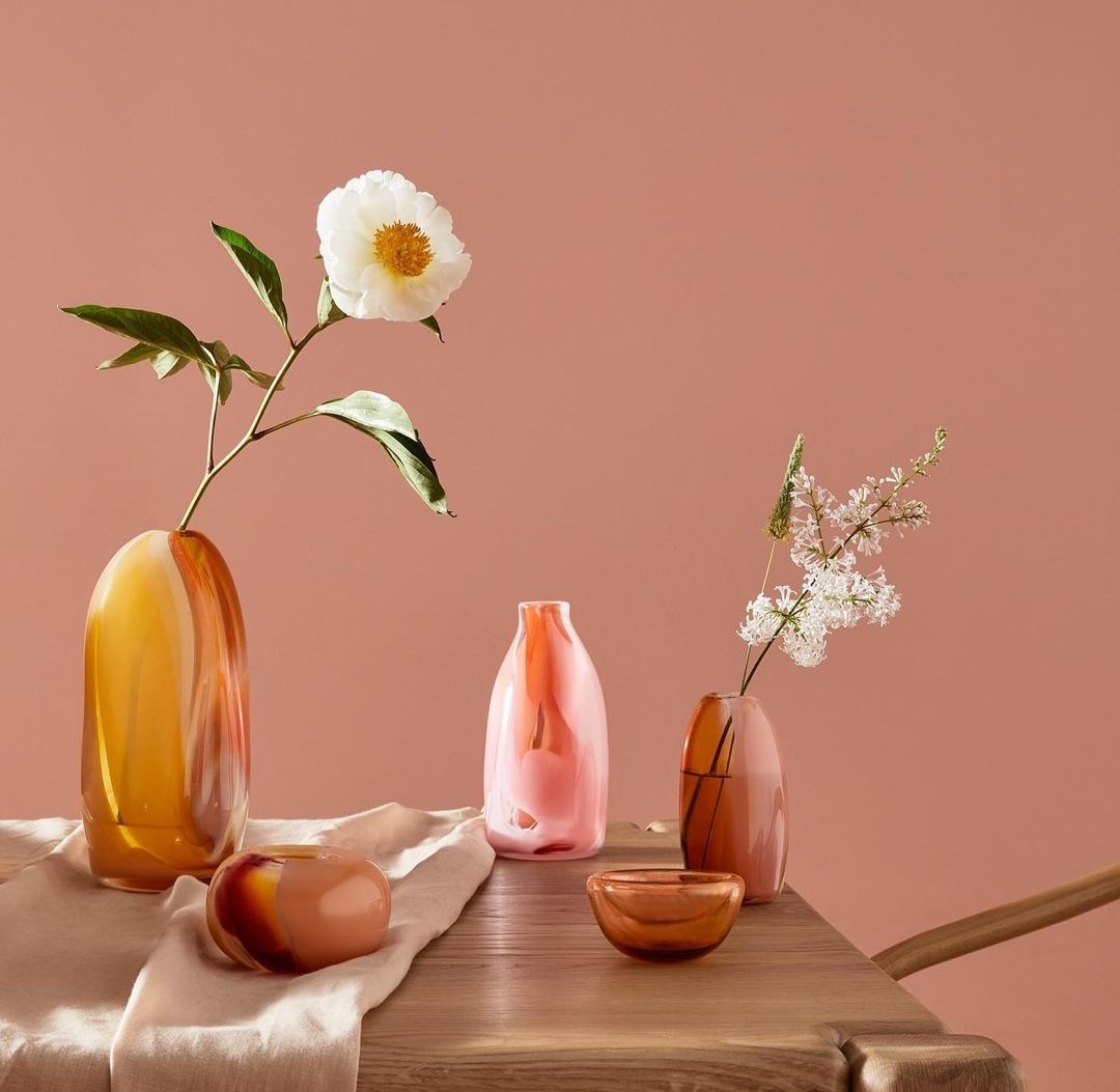 Collection of glass vases and bowls by Amanda Dziedzic