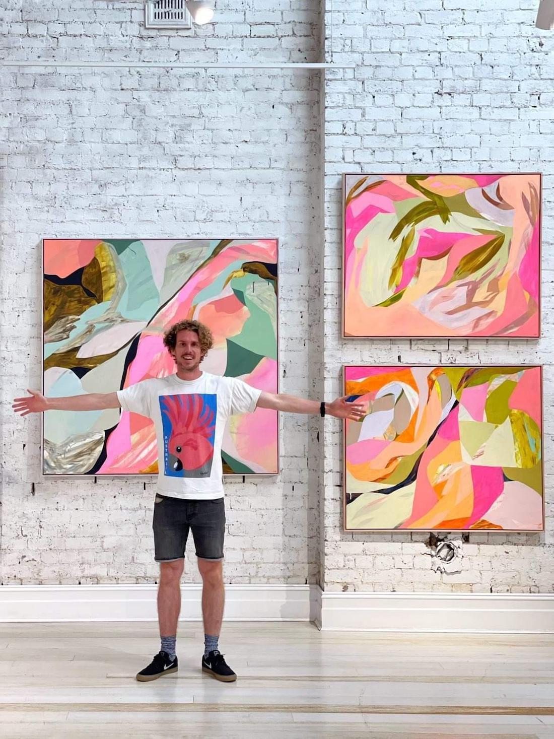 Pink artworks from Superabundance exhibition via Jumbled by Chris de Hoog