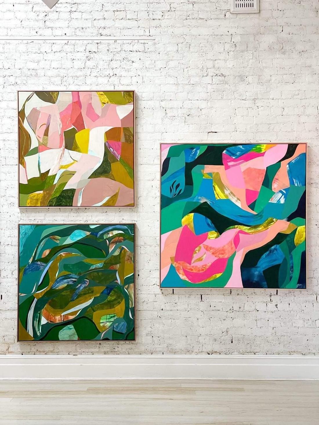 Coloured abstract paintings from Superabundance exhibition via Jumbled by Chris de Hoog