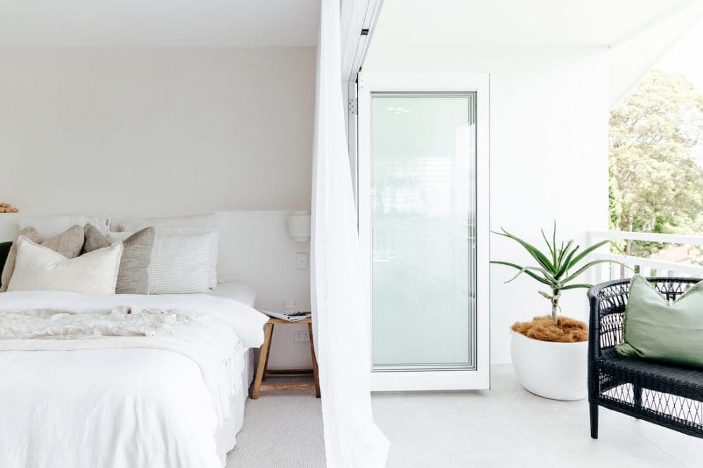 Master bedroom with balcony