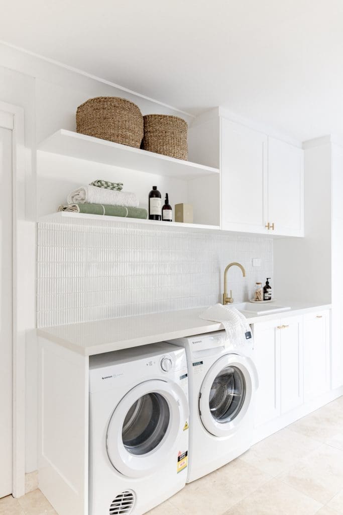 White laundry in coastal home