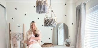 Ella Kolbelke in her neutral baby nursery