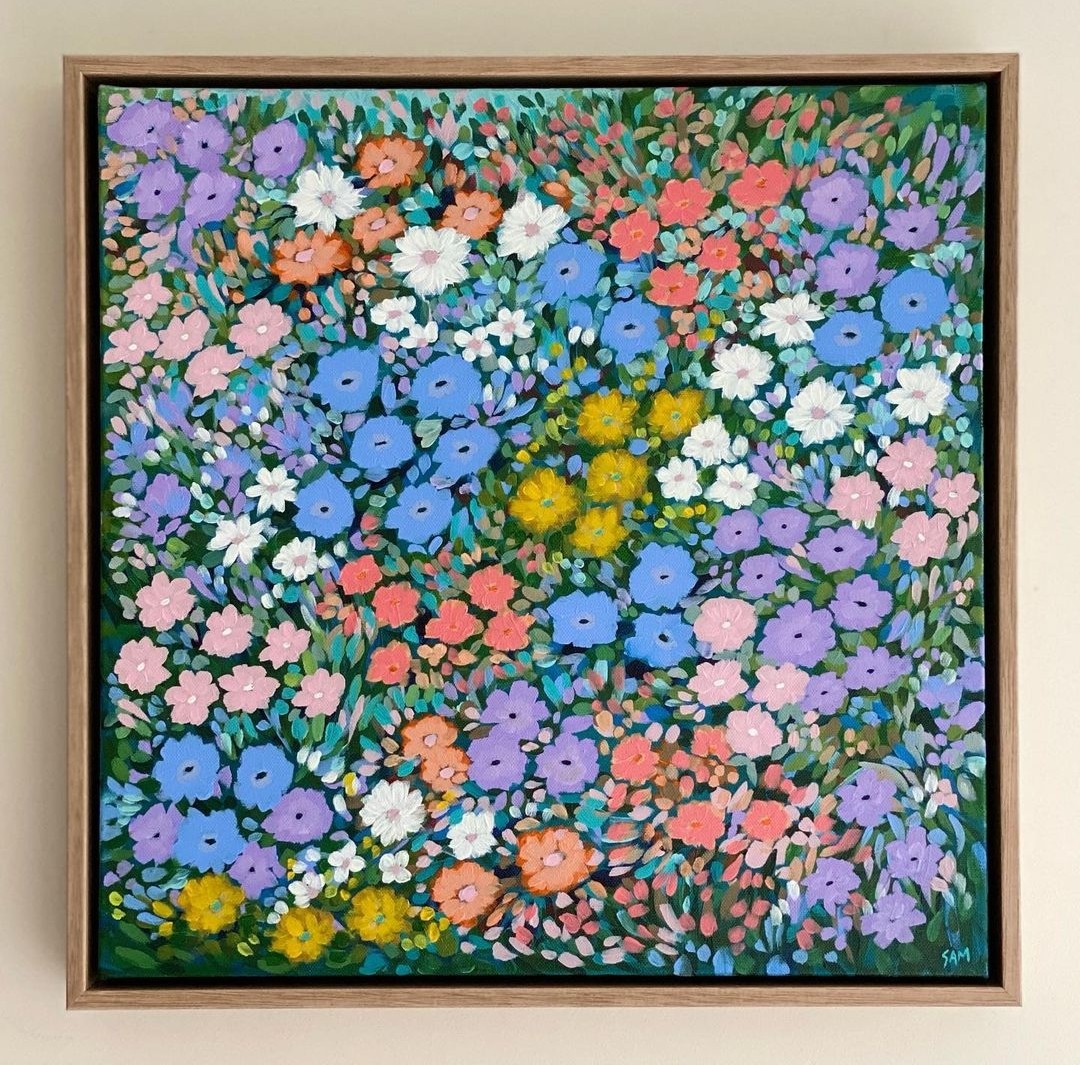 Retro floral painting by Sam Matthews